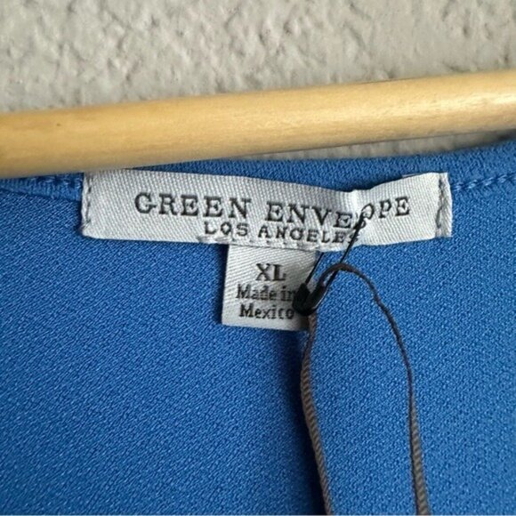 Green Envelope Blue Sleeveless Tiered Dress Size XL - Picture 7 of 12